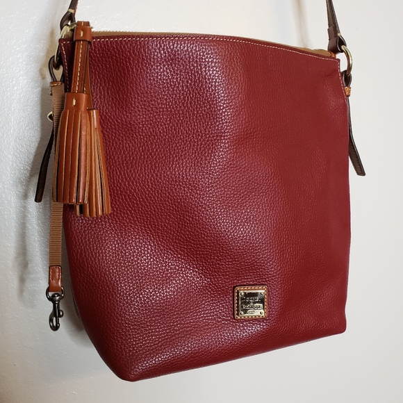 Authentic Dooney & Bourke Genuine Pebbled Leather Large Crossbody Bag Tote - Picture 8 of 16